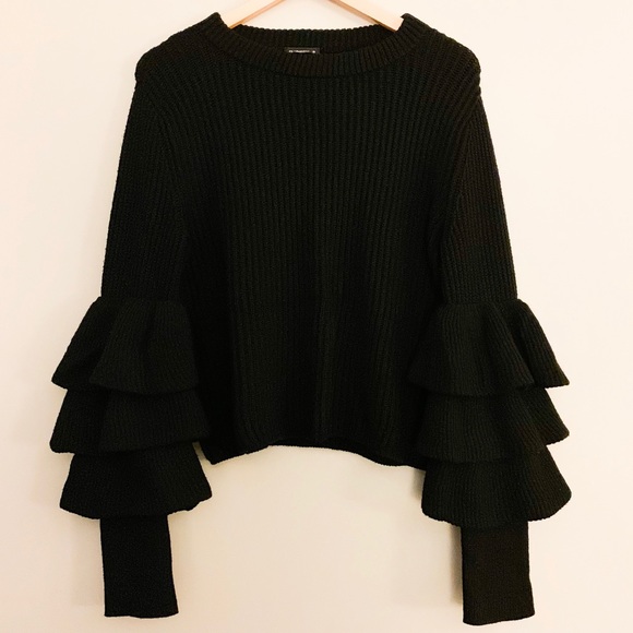Club Monaco Asal Ruffle Sleeve Sweater 